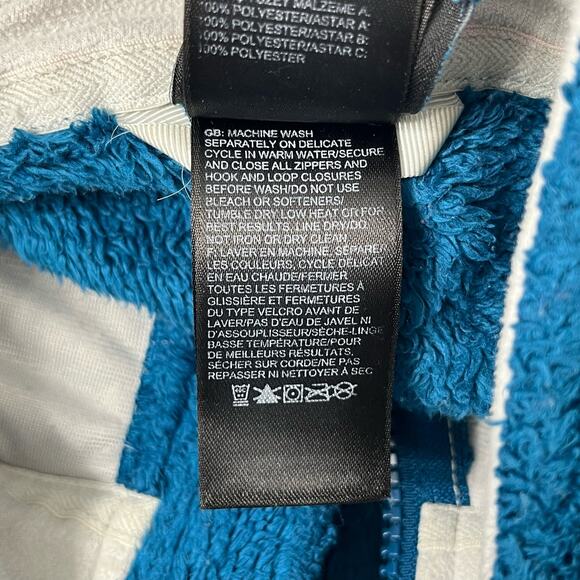 North Face Teal Blue Long Sleeve Zip Up Pockets Fleece Sweater Jacket Small - Picture 9 of 15